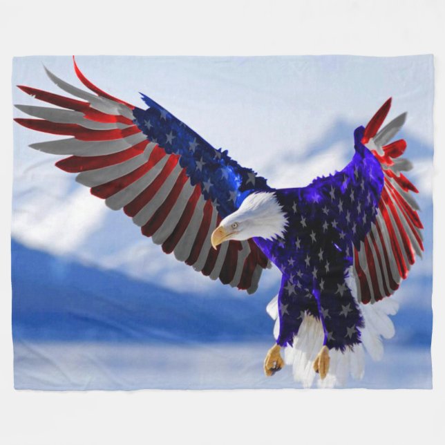 An American Eagle Fleece Blanket (Front (Horizontal))