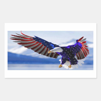 An American Eagle Rectangular Sticker