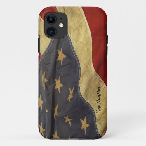 An American Flag Personal Script iPhone Case