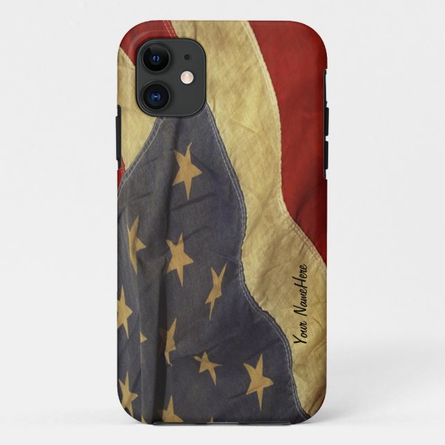 An American Flag Personal Script iPhone Case (Back)