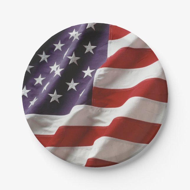 An American Flag - USA Paper Plates (Front)