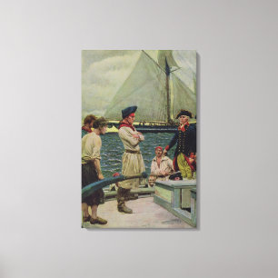 An American Privateer Taking a British Prize Canvas Print