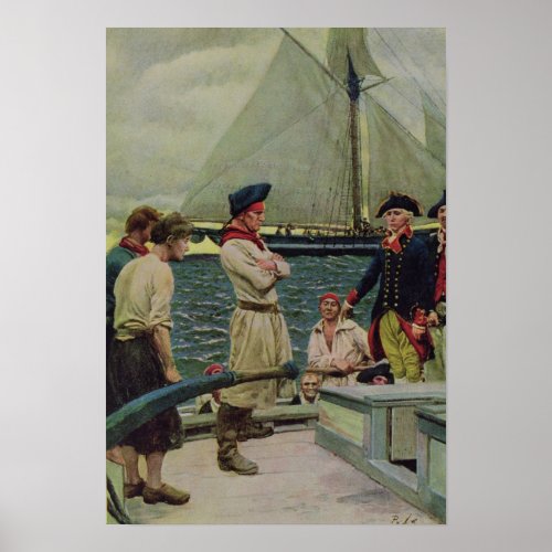 An American Privateer Taking a British Prize Poster