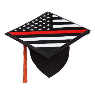 An American Thin Red Line Display Graduation Cap Topper