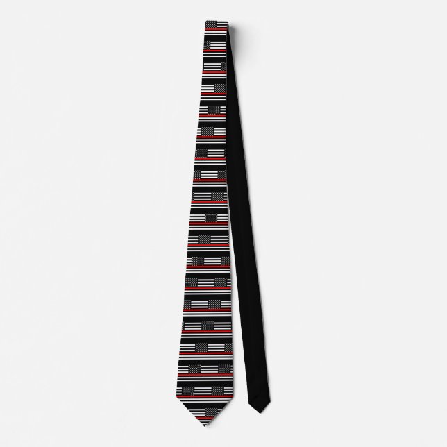An American Thin Red Line Display on a Neck Tie (Front)