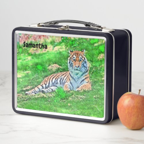An Amur Tiger Metal Lunchbox