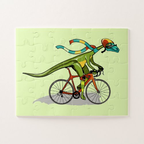 An Anabisetia Dinosaur Riding A Bicycle Jigsaw Puzzle
