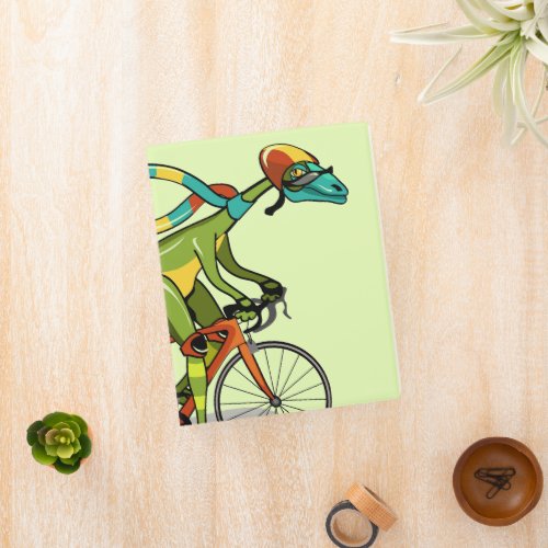 An Anabisetia Dinosaur Riding A Bicycle Mini Binder