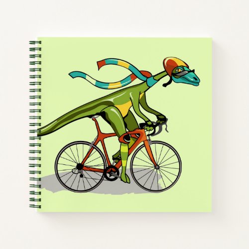 An Anabisetia Dinosaur Riding A Bicycle Notebook