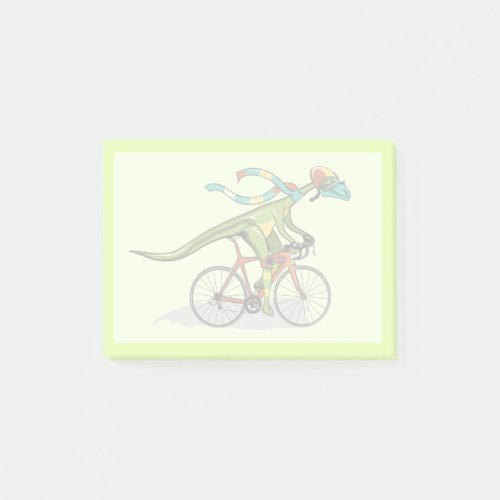 An Anabisetia Dinosaur Riding A Bicycle Post_it Notes