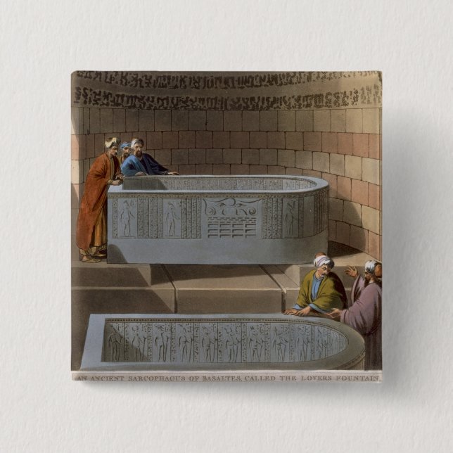 An Ancient Sarcophagus of Basaltes, called the Lov Pinback Button (Front)