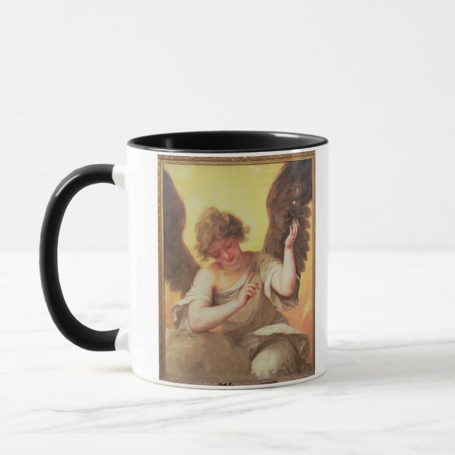 An Angel holding a Glass Flask Mug (Left)