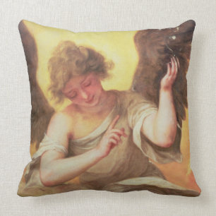 An Angel holding a Glass Flask Throw Pillow
