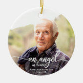 An Angel In Heaven Personalized Photo Memorial Ceramic Ornament (Front)