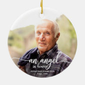 An Angel In Heaven Personalized Photo Memorial Ceramic Ornament (Back)