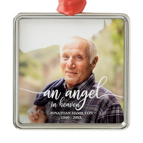 An Angel In Heaven Personalized Photo Memorial Metal Ornament