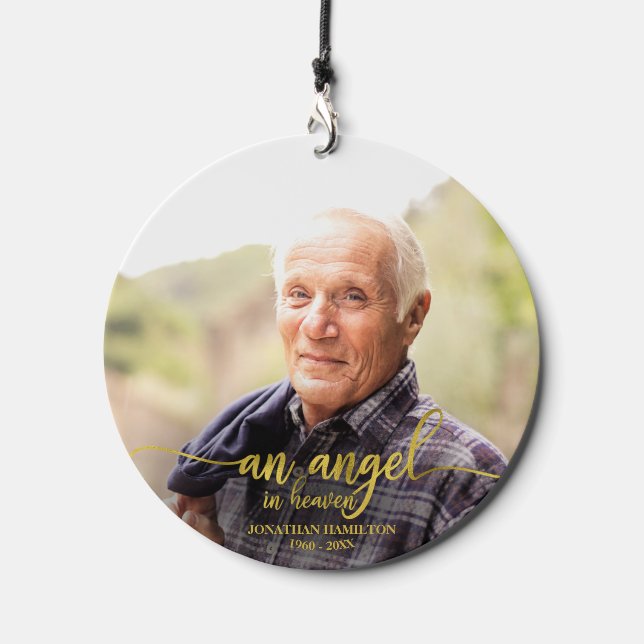An Angel In Heaven Personalized Photo Memorial Wind Chime (Front)