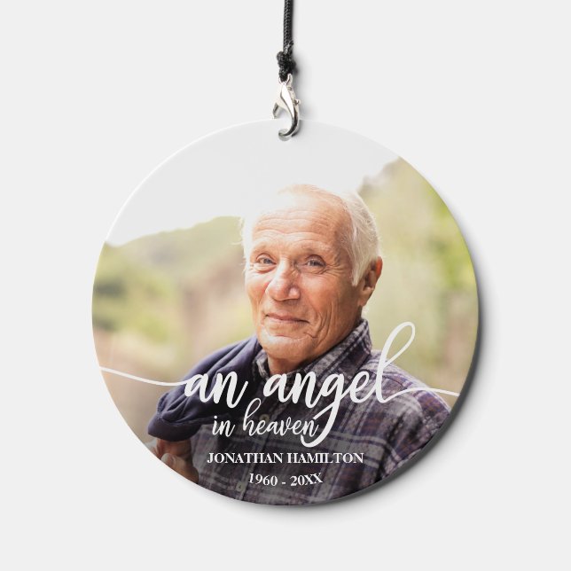 An Angel In Heaven Personalized Photo Memorial Wind Chime (Front)