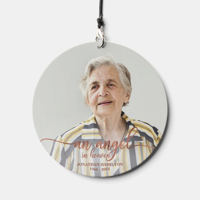 An Angel In Heaven Personalized Photo Memorial Wind Chime (Front)