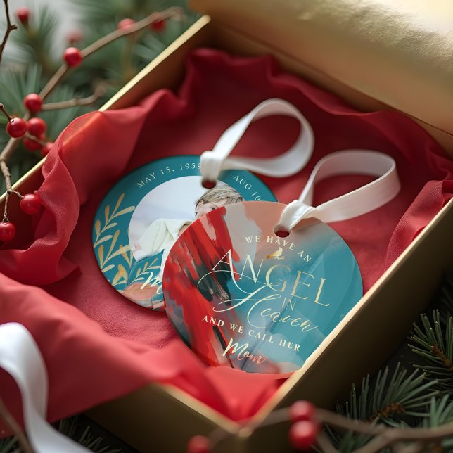 An Angel In Heaven Red Cardinal Mom Memorial Photo Ornament (An Angel In Heaven Red Cardinal Mom Memorial Photo Ornament)