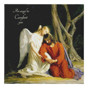 An Angel of Comfort for Jesus Wall or Shelf Decor Faux Canvas Print