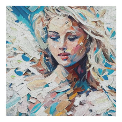  An Angel of Harmony a Protector of Peace  Happy  Faux Canvas Print