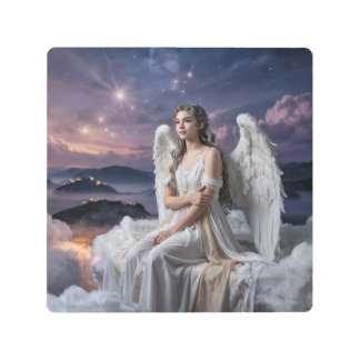 An Angel On A Cloud Metal Print
