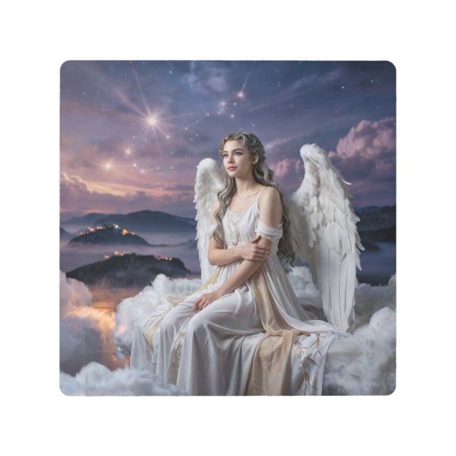 An Angel On A Cloud Metal Print (Front)