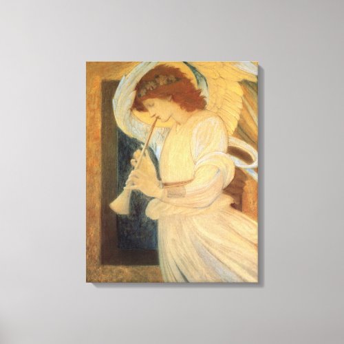 An Angel Playing a Flageolet By Burne Jones Canvas Print