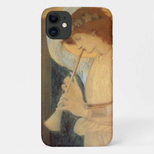 An Angel Playing a Flageolet By Burne Jones iPhone 11 Case