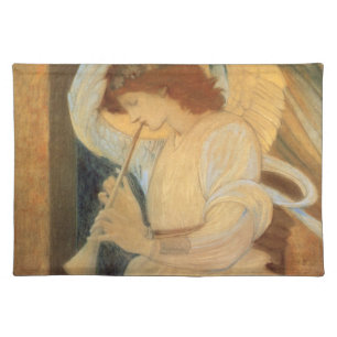 An Angel Playing a Flageolet By Burne Jones Cloth Placemat