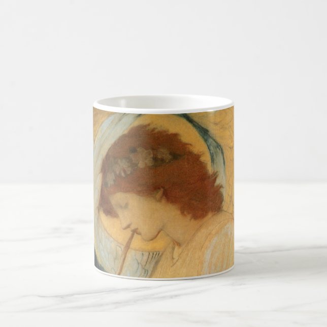 An Angel Playing a Flageolet By Burne Jones Coffee Mug (Center)