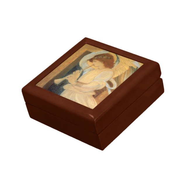 An Angel Playing a Flageolet By Burne Jones Jewelry Box (Side)
