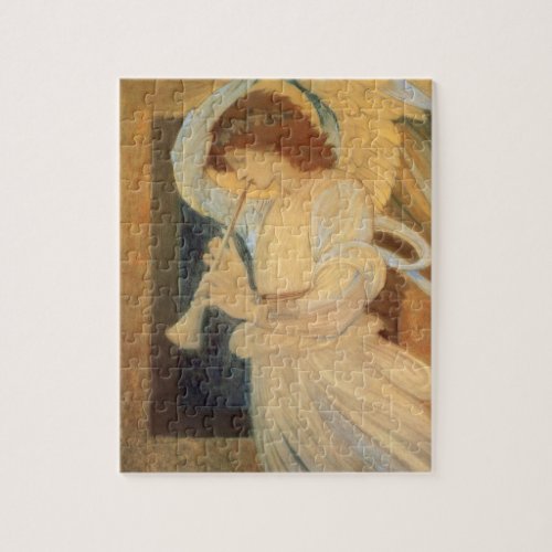 An Angel Playing a Flageolet By Burne Jones Jigsaw Puzzle