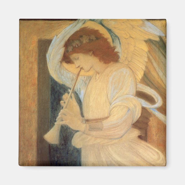 An Angel Playing a Flageolet By Burne Jones Magnet (Front)