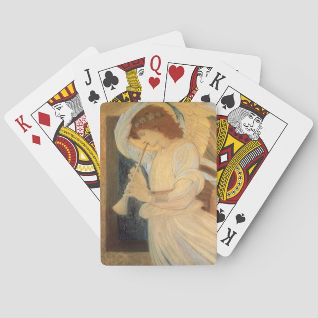 An Angel Playing a Flageolet By Burne Jones Poker Cards (Back)