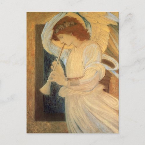 An Angel Playing a Flageolet By Burne Jones Postcard