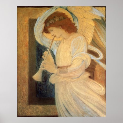 An Angel Playing a Flageolet By Burne Jones Poster