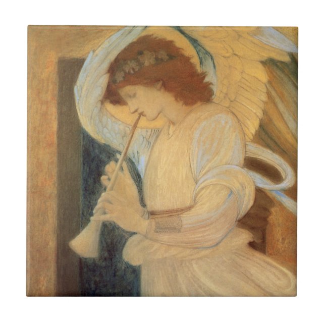 An Angel Playing a Flageolet By Burne Jones Tile (Front)