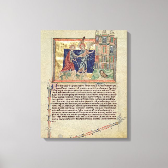 An angel showing the New Jerusalem Canvas Print (Front)
