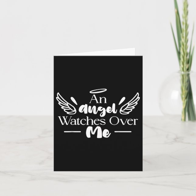 An Angel Watches Over Me Dad Mom Women Men Kids Gr Card (Front)