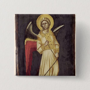 An Angel with a Demon on a Chain Button