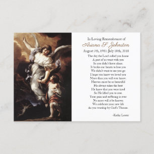 An Angel's Rescue Customized Sympathy Prayer Card