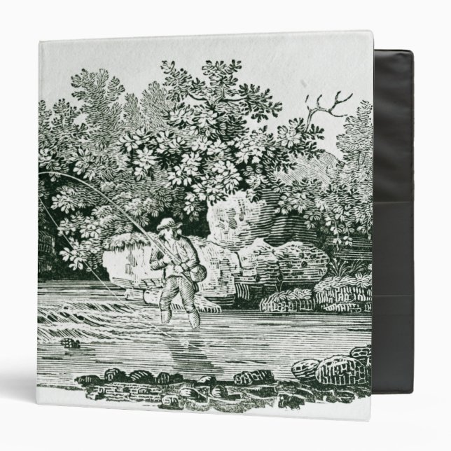 An Angler in a River Pool, from 'British 3 Ring Binder (Front/Inside)