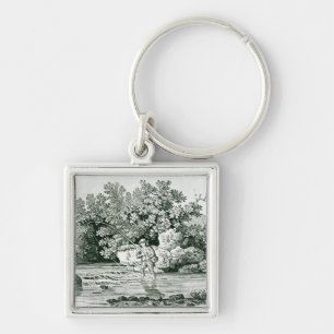 An Angler in a River Pool, from 'British Keychain