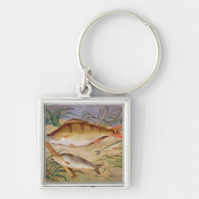 An Angler's Catch of Coarse Fish (oil on panel) Keychain (Front)