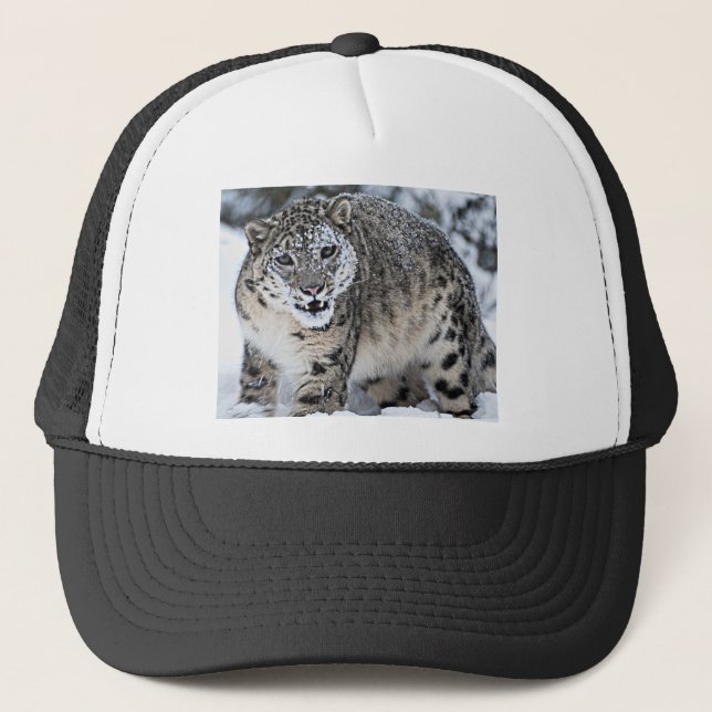 An Angry Snow Leopard Trucker Hat (Front)