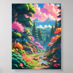 An Anime Journey Through Nature Poster