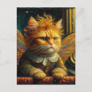 An Annoyed Ginger Kitty Fairy Postcard