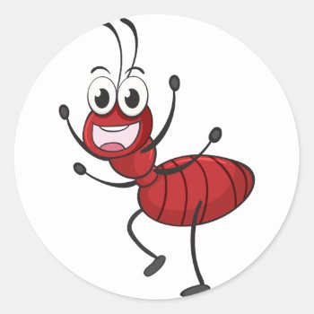An Ant Classic Round Sticker by GraphicsRF at Zazzle